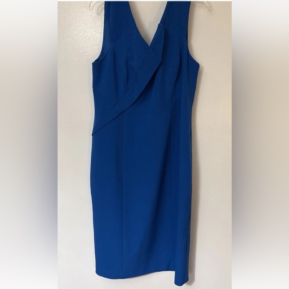 Adrianna Papell Sleeveless V-Neck Royal Blue Sheath Dress Size 10